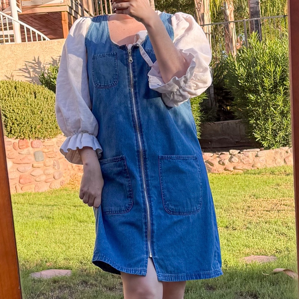 Denim Zip-Front Dress vintage